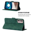 For Motorola Moto G42 Crossbody 3D Embossed Flip Leather Phone Case(Dark Green)