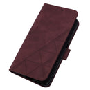 For Motorola Moto G42 Crossbody 3D Embossed Flip Leather Phone Case(Wine Red)