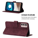 For Motorola Moto G42 Crossbody 3D Embossed Flip Leather Phone Case(Wine Red)