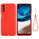 For Motorola Moto G42 Pure Color Liquid Silicone Shockproof Phone Case(Red)
