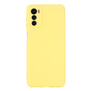 For Motorola Moto G42 Pure Color Liquid Silicone Shockproof Phone Case(Yellow)