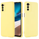 For Motorola Moto G42 Pure Color Liquid Silicone Shockproof Phone Case(Yellow)