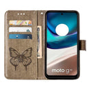 For Motorola Moto G42 Embossed Butterfly Flip Leather Phone Case(Grey)
