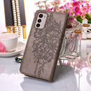 For Motorola Moto G42 Embossed Butterfly Flip Leather Phone Case(Grey)