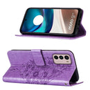 For Motorola Moto G42 Embossed Butterfly Flip Leather Phone Case(Purple)