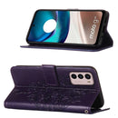 For Motorola Moto G42 Embossed Butterfly Flip Leather Phone Case(Dark Purple)