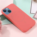 Shockproof Silicone Magsafe Case For iPhone 14 Max(Pink Orange)