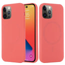 Shockproof Silicone Magsafe Case For iPhone 14 Pro(Pink Orange)