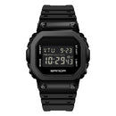 SANDA 2126 Tempered Mirror Luminous Waterproof Dual Display Electronic Watch(Black)