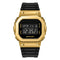 SANDA 2126 Tempered Mirror Luminous Waterproof Dual Display Electronic Watch(Black Gold)