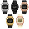 SANDA 2126 Tempered Mirror Luminous Waterproof Dual Display Electronic Watch(Black Gold)