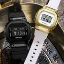 SANDA 2126 Tempered Mirror Luminous Waterproof Dual Display Electronic Watch(Black)