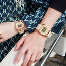SANDA 2126 Tempered Mirror Luminous Waterproof Dual Display Electronic Watch(Black Rose Gold)