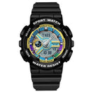 SANDA 3137 TPU Strap Luminous Waterproof Dual Display Electronic Watch(Black)