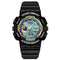 SANDA 3137 TPU Strap Luminous Waterproof Dual Display Electronic Watch(Black)