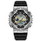 SANDA 3137 TPU Strap Luminous Waterproof Dual Display Electronic Watch(Black Silver)
