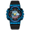 SANDA 3137 TPU Strap Luminous Waterproof Dual Display Electronic Watch(Black Blue)