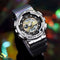 SANDA 3137 TPU Strap Luminous Waterproof Dual Display Electronic Watch(Transparent Gold)