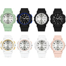 SANDA 6097 TPU Strap Dual Calendar Waterproof Electronic Watch(White Yellow)