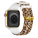 Square Buckle Color Printing Watch Band For Apple Watch Series 7 41mm / 6&SE&5&4 40mm / 3&2&1 38mm(Leopard 4)