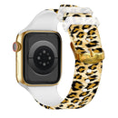 Square Buckle Color Printing Watch Band For Apple Watch Series 8&7 41mm / SE 2&6&SE&5&4 40mm / 3&2&1 38mm(Leopard 5)