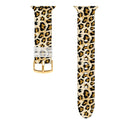 Square Buckle Color Printing Watch Band For Apple Watch Series 8&7 41mm / SE 2&6&SE&5&4 40mm / 3&2&1 38mm(Leopard 5)