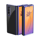 For Samsung Galaxy Z Fold4 Electroplating Transparent Shockproof Phone Case(Blue)