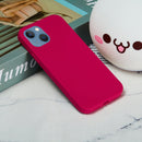 Solid Color Silicone Phone Case For iPhone 14(Rose Red)