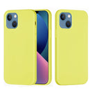 Solid Color Silicone Phone Case For iPhone 14(Lemon Yellow)
