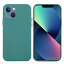 Solid Color Silicone Phone Case For iPhone 14(Pine Needle Green)
