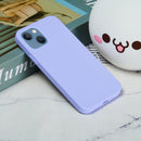 Solid Color Silicone Phone Case For iPhone 14 Max(Purple)