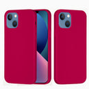 Solid Color Silicone Phone Case For iPhone 14 Max(Rose Red)