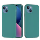 Solid Color Silicone Phone Case For iPhone 14 Max(Pine Needle Green)