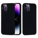 For iPhone 14 Pro Max Solid Color Silicone Phone Case (Black)