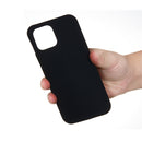 For iPhone 14 Pro Max Solid Color Silicone Phone Case (Black)