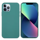 For iPhone 14 Pro Max Solid Color Silicone Phone Case (Pine Needle Green)
