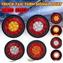 2 PCS MK-272 DC12-24V 3.93 inch Van / Truck 16LEDs Bi-color Round Tail Light(Red White)