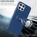 For Honor X8 Ring Kickstand Silicone Phone Case(Dark Purple)