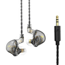 QKZ ZXT Sports In-ear Wired Control Plug HIFI Stereo Stage Monitor Earphone, Style:Standard Version(Transparent Grey)
