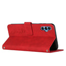 For Tecno Spark 8 Pro Skin Feel Heart Pattern Leather Phone Case With Lanyard(Red)