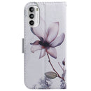 For Motorola Moto G62 5G Coloured Drawing Leather Phone Case(Magnolia Flower)