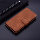 For Motorola Moto G62 5G Skin Feel Pure Color Flip Leather Phone Case(Brown)