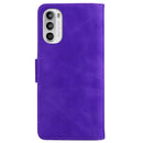 For Motorola Moto G62 5G Skin Feel Pure Color Flip Leather Phone Case(Purple)