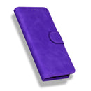 For Motorola Moto G62 5G Skin Feel Pure Color Flip Leather Phone Case(Purple)