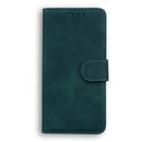 For Motorola Moto G62 5G Skin Feel Pure Color Flip Leather Phone Case(Green)
