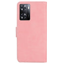 For OPPO A57 2022 4G/A57 2022 5G/Realme Q5i/Realme V23 5G/Realme Narzo 50 5G/A77 5G Skin Feel Pure Color Flip Leather Phone Case(Pink)