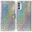 For Motorola Moto G62 5G Colorful Magnetic Buckle Leather Phone Case(Silver)