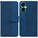 For Tecno Camon 19 Pro 5G Geometric Embossed Leather Phone Case(Blue)