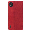 For Nokia C2 2nd Edition Geometric Embossed Leather Phone Case(Red)