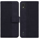 For Nokia C2 2nd Edition Geometric Embossed Leather Phone Case(Black)